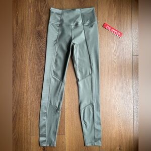 Good American Olive Green Slightly Shimmer High-Waist Leggings